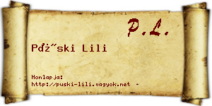 Püski Lili névjegykártya